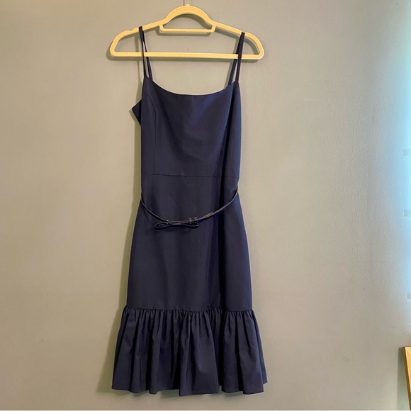 NWT Kate Spade Talitha Midnight Blue Spaghetti Strap Ruffle Hem Dress Si… - Picture 4 of 12
